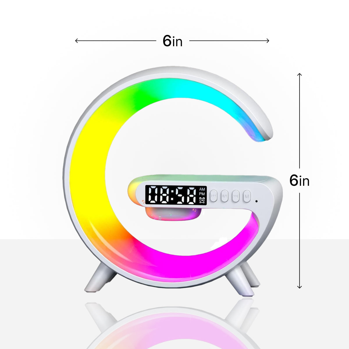 Smart G Shape Lamp – Wireless Charger with Built-in Speaker & Alarm Clock Smart G Shape Lamp – Wireless Charger with Built-in Speaker & Alarm Clock